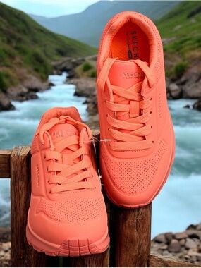 Skechers Uno Gen1‎ Street Neon Glow Coral Sneakers